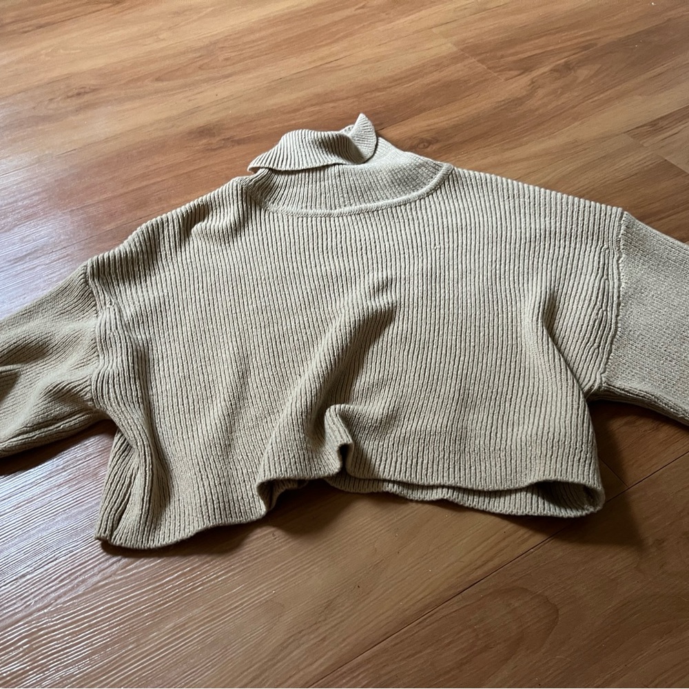 Beige turtleneck cropped sweater from the H&M “Divided Brand” in a size large